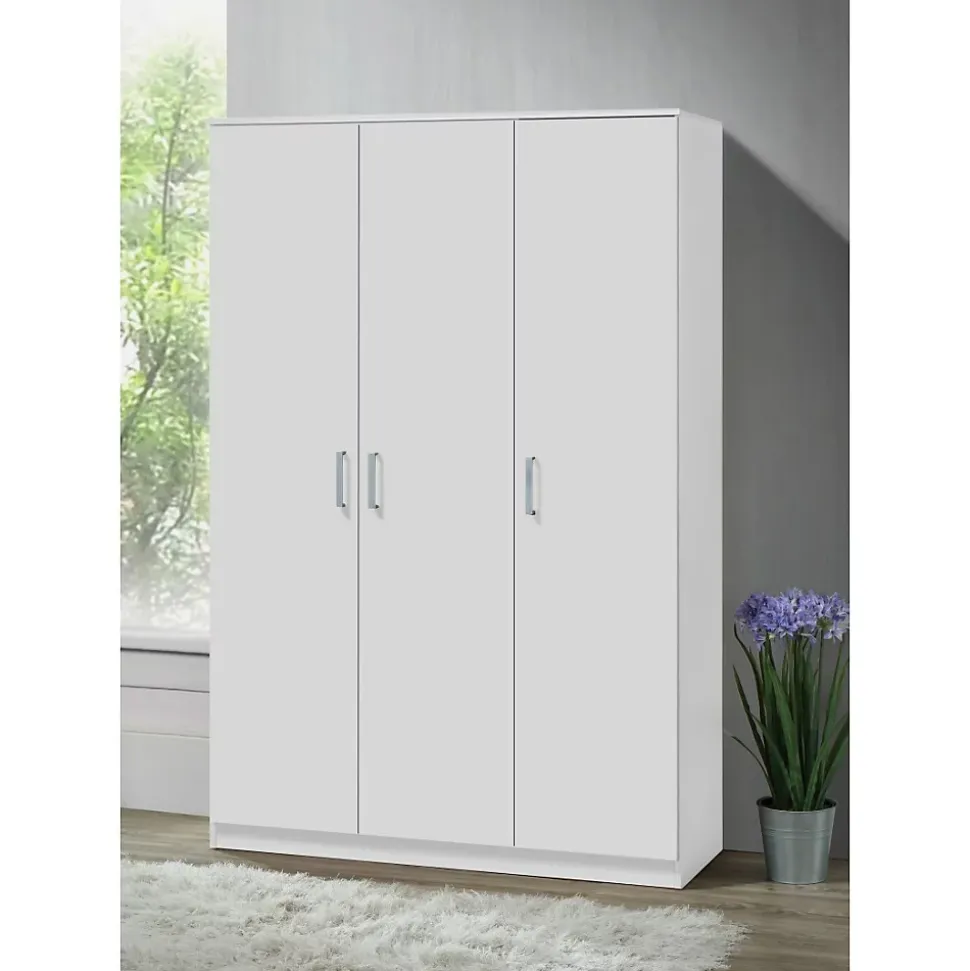 Armoire BURDUR 3 portes Chene blanc & gris Style contemporain L120 x H184 x P52 cm