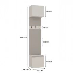 Armoire, cachemire / beige, 50 x 238 x 35 cm