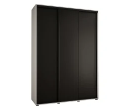 Armoire Cannes 1 à Portes Coulissantes 205,2/180/45 3 Portes (blanc,noir.noir)