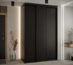 Armoire Cannes 1 à Portes Coulissantes 205,2/160/45 3 Portes (noir,noir.noir)
