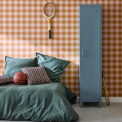Armoire chambre en acier bleu 4 espaces de rangement. casier
