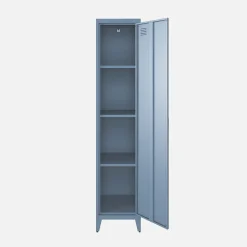 Armoire chambre en acier bleu 4 espaces de rangement. casier
