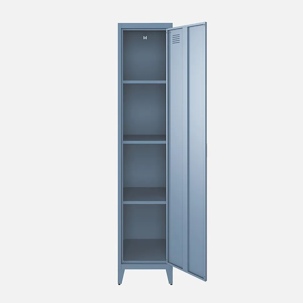 Armoire chambre en acier bleu 4 espaces de rangement. casier
