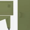 Armoire chambre enfant en acier kaki. 4 espaces de rangement. casier. L 38 x P 38 x H 180 cm