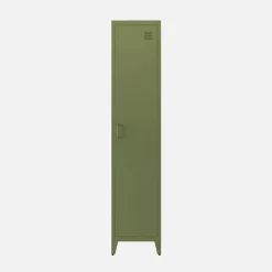 Armoire chambre enfant en acier kaki. 4 espaces de rangement. casier. L 38 x P 38 x H 180 cm