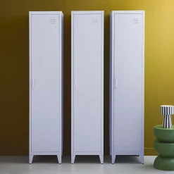 Armoire chambre enfant en acier lilas. 4 espaces de rangement. casier. L 38 x P 38 x H 180 cm