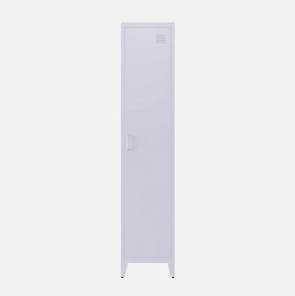 Armoire chambre enfant en acier lilas. 4 espaces de rangement. casier. L 38 x P 38 x H 180 cm