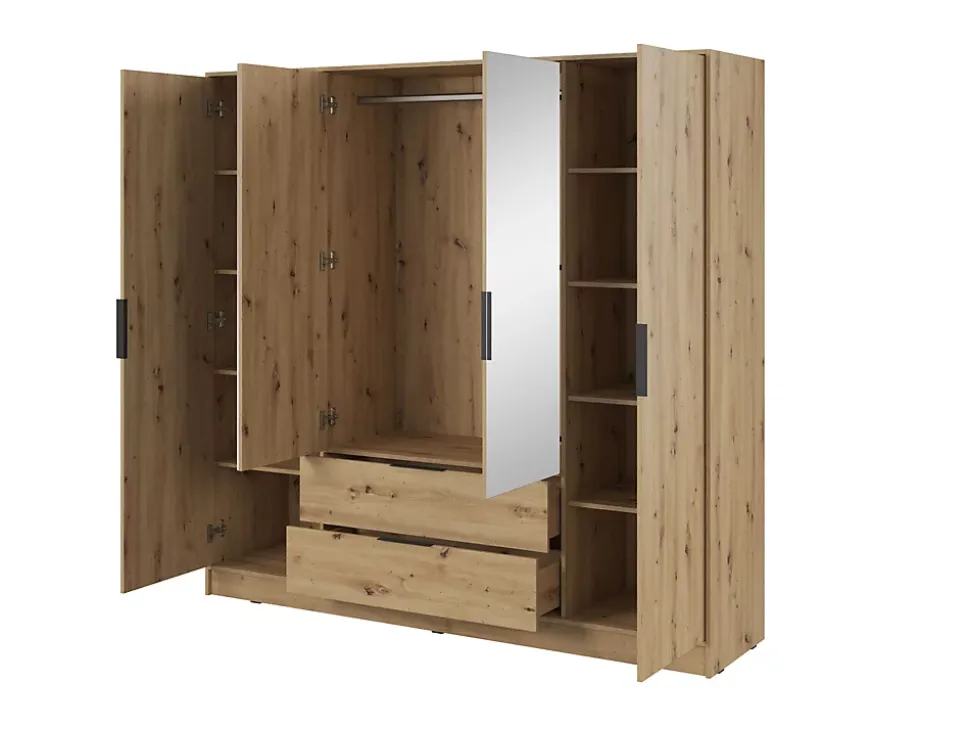 Armoire, chêne artisanal, 206 x 200 x 51 cm