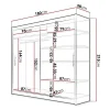 Armoire Closico Pallor I, Nombre d'étagères: 5, 215x180x58cm