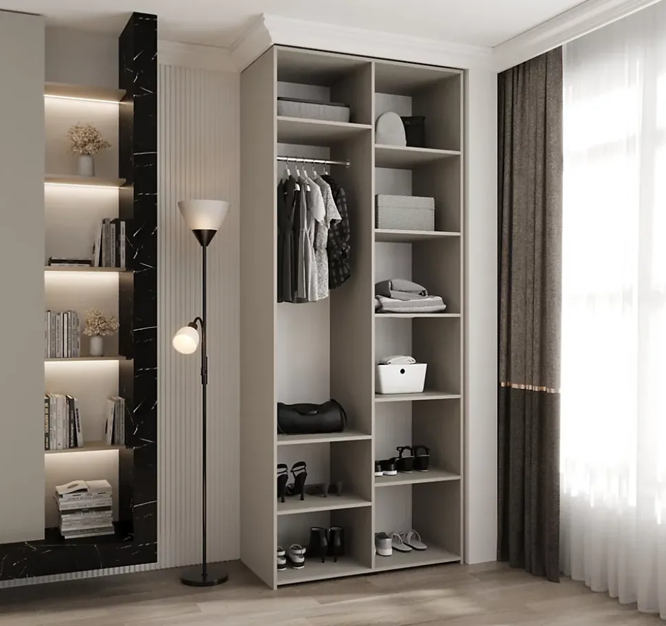Armoire Como 1 a portes battantes H. 245 x L. 100 x P. 50, 2 portes