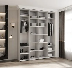 Armoire Como 4 a portes battantes H. 245 x L. 200 x P. 50, 4 portes