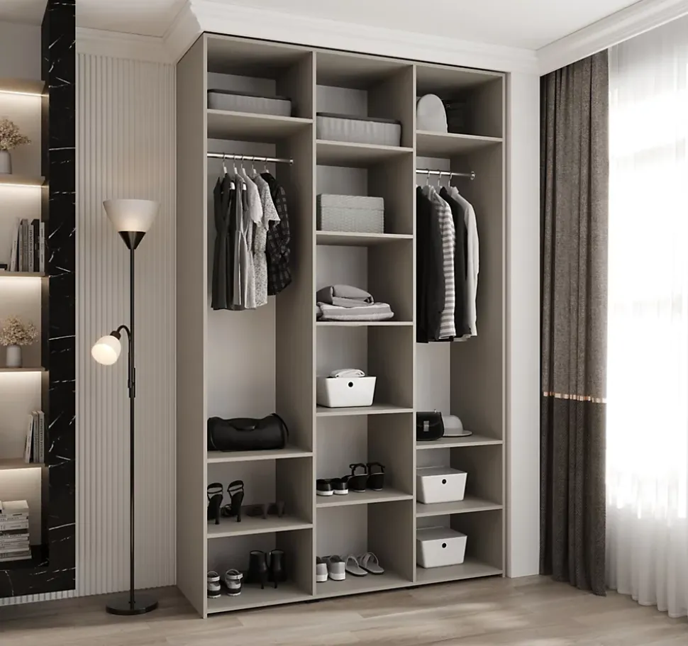 Armoire Como 4 a portes battantes H. 245 x L. 150 x P. 50, 3 portes