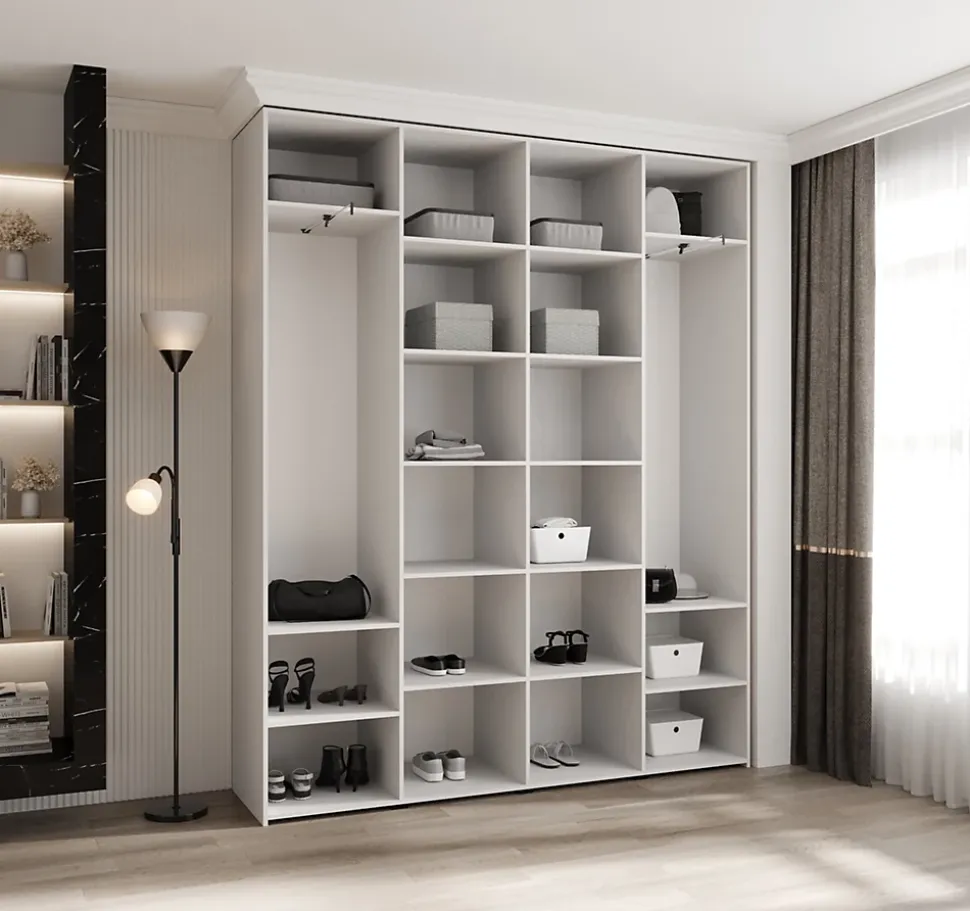 Armoire Como 4 a portes battantes H. 245 x L. 200 x P. 40, 4 portes