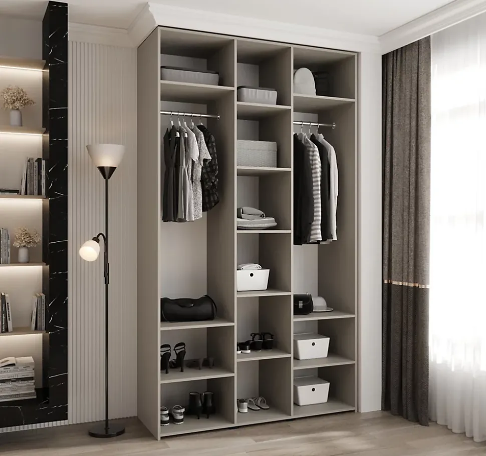 Armoire Como 4 a portes battantes H. 245 x L. 140 x P. 50, 3 portes