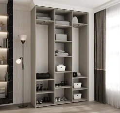 Armoire Como 4 a portes battantes H. 245 x L. 150 x P. 40, 3 portes
