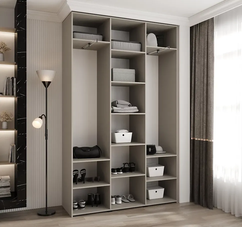 Armoire Como 4 a portes battantes H. 245 x L. 150 x P. 40, 3 portes