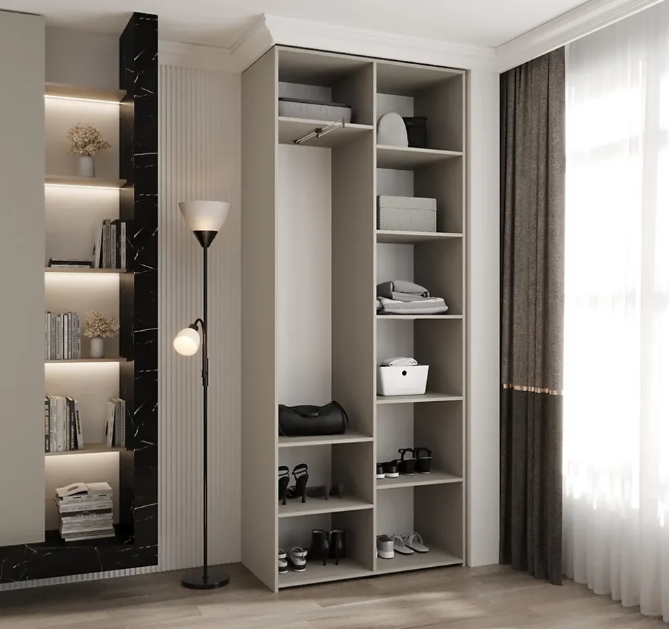 Armoire Como 1 a portes battantes H. 245 x L. 100 x P. 40, 2 portes