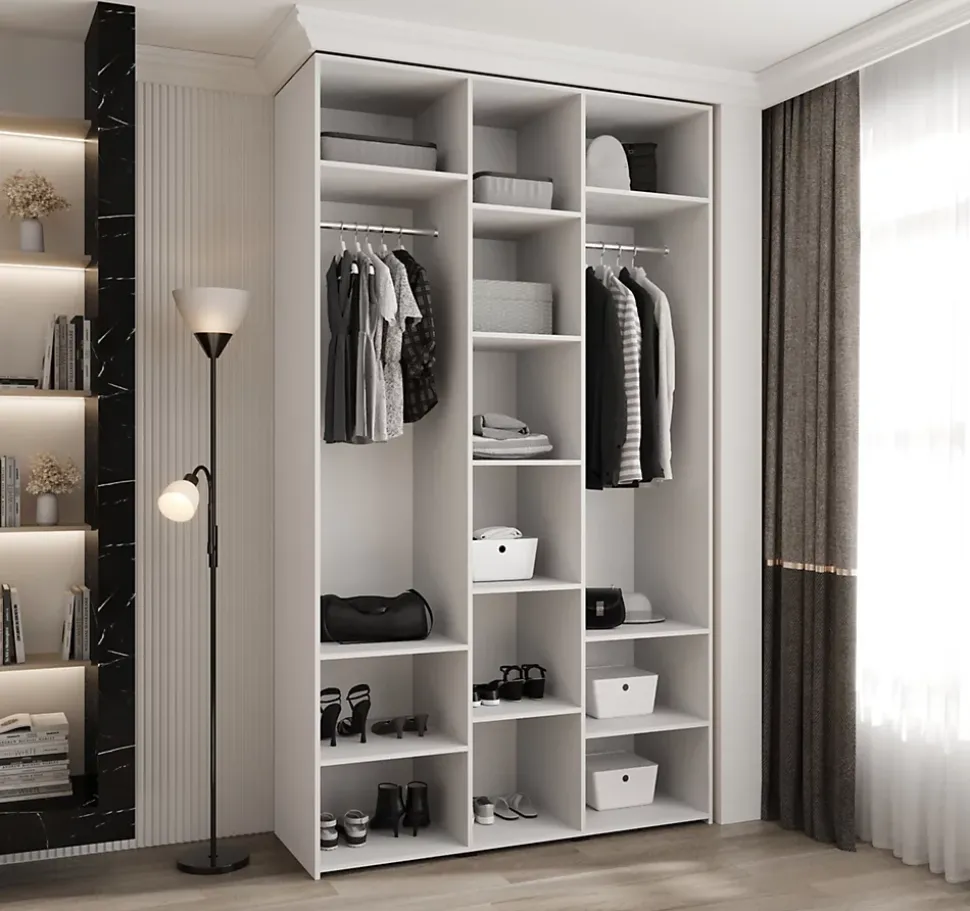 Armoire Como 4 a portes battantes H. 245 x L. 140 x P. 50, 3 portes