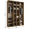 Armoire Como 3 a portes battantes H. 245 x L. 180 x P. 50, 4 portes