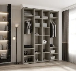 Armoire Como 3 a portes battantes H. 245 x L. 180 x P. 50, 4 portes