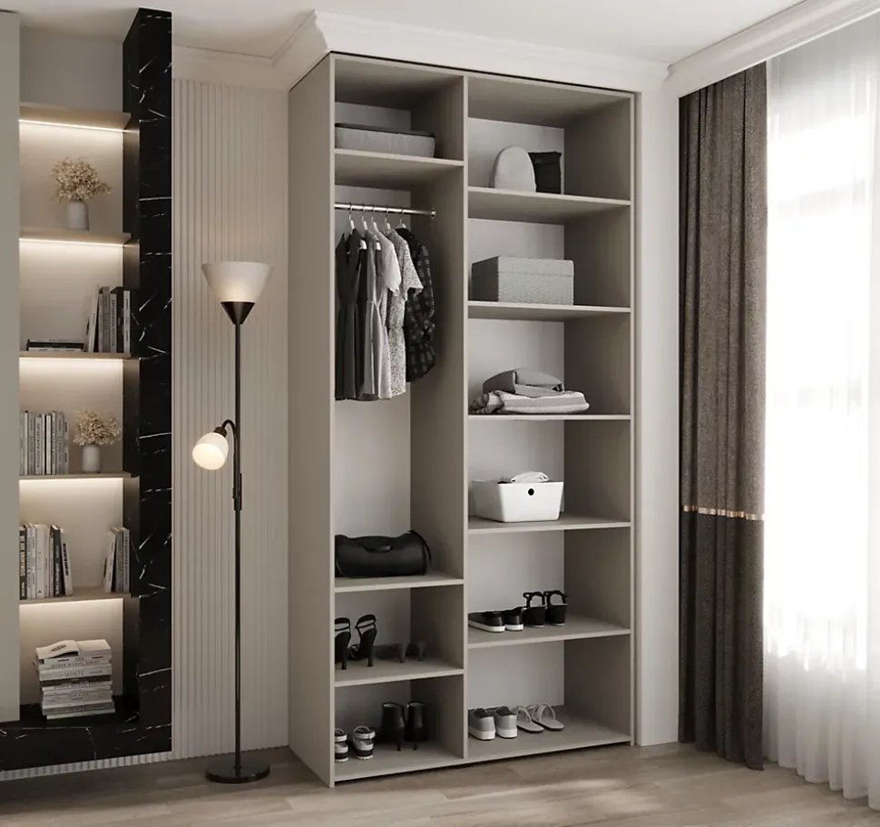 Armoire Como 4 a portes battantes H. 245 x L. 120 x P. 50, 3 portes