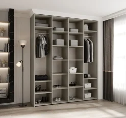 Armoire Como 3 a portes battantes H. 245 x L. 200 x P. 50, 4 portes