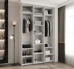 Armoire Como 4 a portes battantes H. 245 x L. 150 x P. 50, 3 portes
