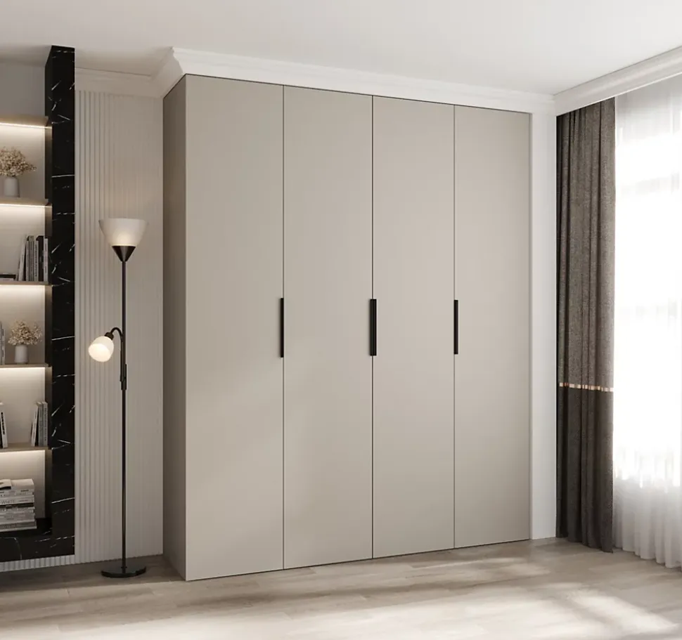 Armoire Como 4 a portes battantes H. 245 x L. 200 x P. 40, 4 portes