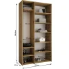 Armoire Como 4 a portes battantes H. 245 x L. 120 x P. 40, 3 portes