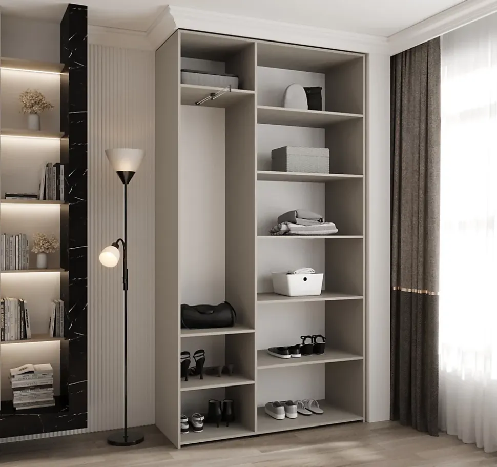 Armoire Como 4 a portes battantes H. 245 x L. 130 x P. 40, 3 portes