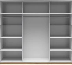 Armoire coulissante avec miroir coloris chêne Sonoma - Longueur 220 x Profondeur 60 x Hauteur 195,5 cm