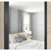Armoire coulissante avec miroir coloris chêne Sonoma - Longueur 153,5 x Profondeur 60 x Hauteur 195,5 cm