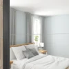 Armoire coulissante Placard avec miroir coloris chêne Sonoma - Longueur 220 x Profondeur 60 x Hauteur 195,5 cm