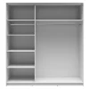 Armoire coulissante Placard avec miroir coloris Blanc brillant - Longueur 183 x Profondeur 60 x Hauteur 195,5 cm