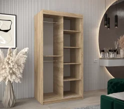 Armoire coulissante Roma 2 100, profondeur 62 sonoma
