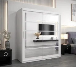 Armoire coulissante Roma 2 180, profondeur 62 blan
