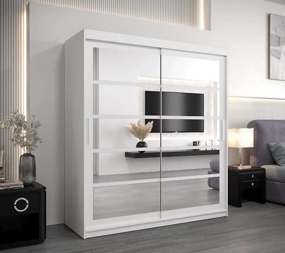 Armoire coulissante Roma 2 180, profondeur 62 blan