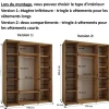 Armoire Dakota 1 a portes coulissantes 190/60/235,3 portes