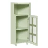 Armoire d'Angle - Meuble de Rangement avec LED Contrôle par Application et Étagère Ouverte - MDF Laqué - Vert