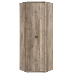 Armoire d'angle 1 porte Abel Bois et Gris