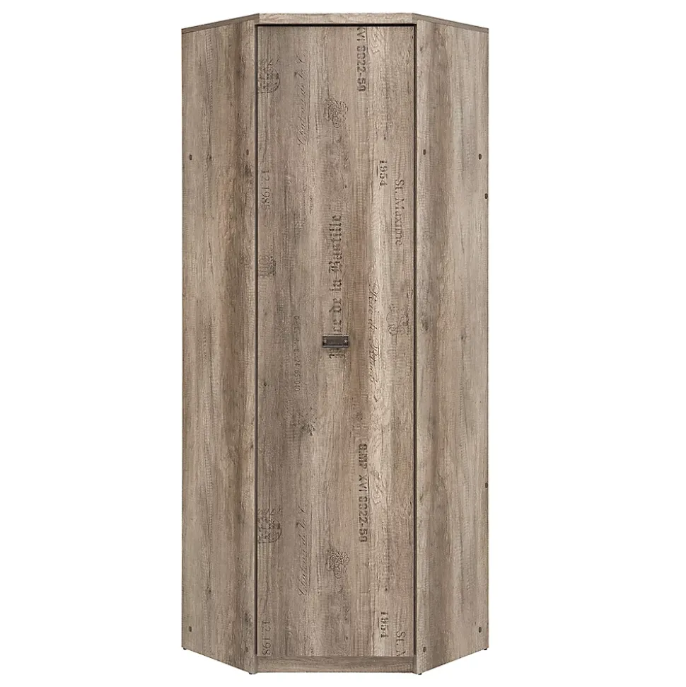 Armoire d'angle 1 porte Abel Bois et Gris