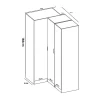 Armoire d'angle 3 portes - L132 cm - Blanc - LISTOWEL