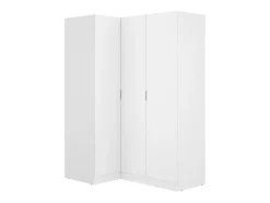 Armoire d'angle 3 portes - L132 cm - Blanc - LISTOWEL