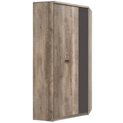 Armoire d'angle 2 portes Abel Bois et Gris