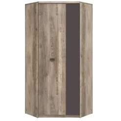 Armoire d'angle 2 portes Abel Bois et Gris