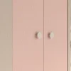 Armoire d'angle 2 portes Alycia Beige et Rose