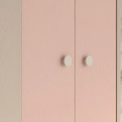 Armoire d'angle 2 portes Alycia Beige et Rose