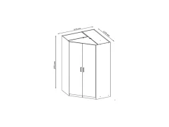 Armoire d'angle 5 portes et 6 tiroirs - L254 cm - Blanc - BELOMY