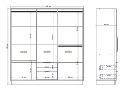 Armoire d'angle 8 portes et 2 tiroirs - L263 cm - Blanc - FEOVA