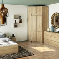 Armoire d'angle avec surmeuble AKORD S100 Chêne Sonoma 100 cm 6 portes 100x50x235 cm